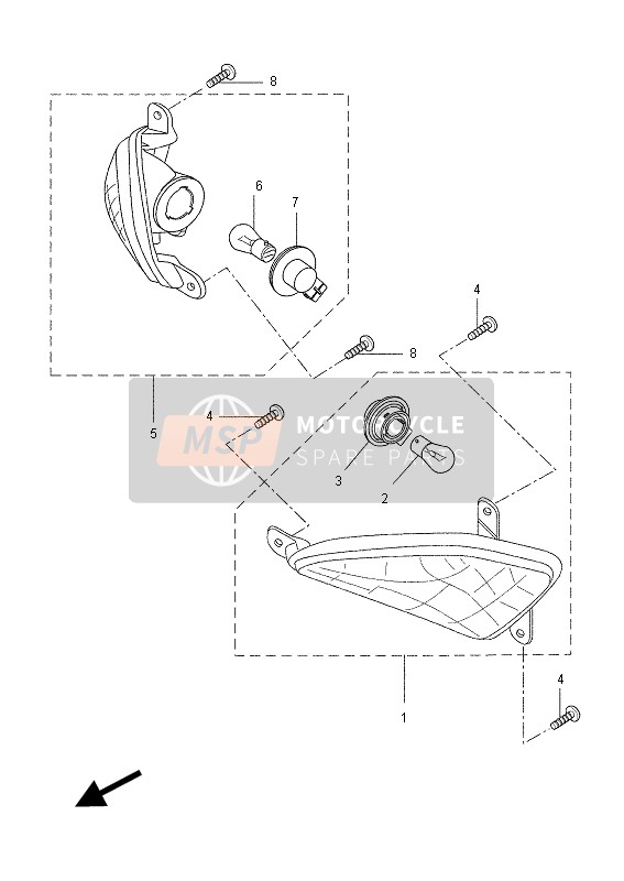 Yamaha VP125 X-CITY 2012 Luce lampeggiante per un 2012 Yamaha VP125 X-CITY